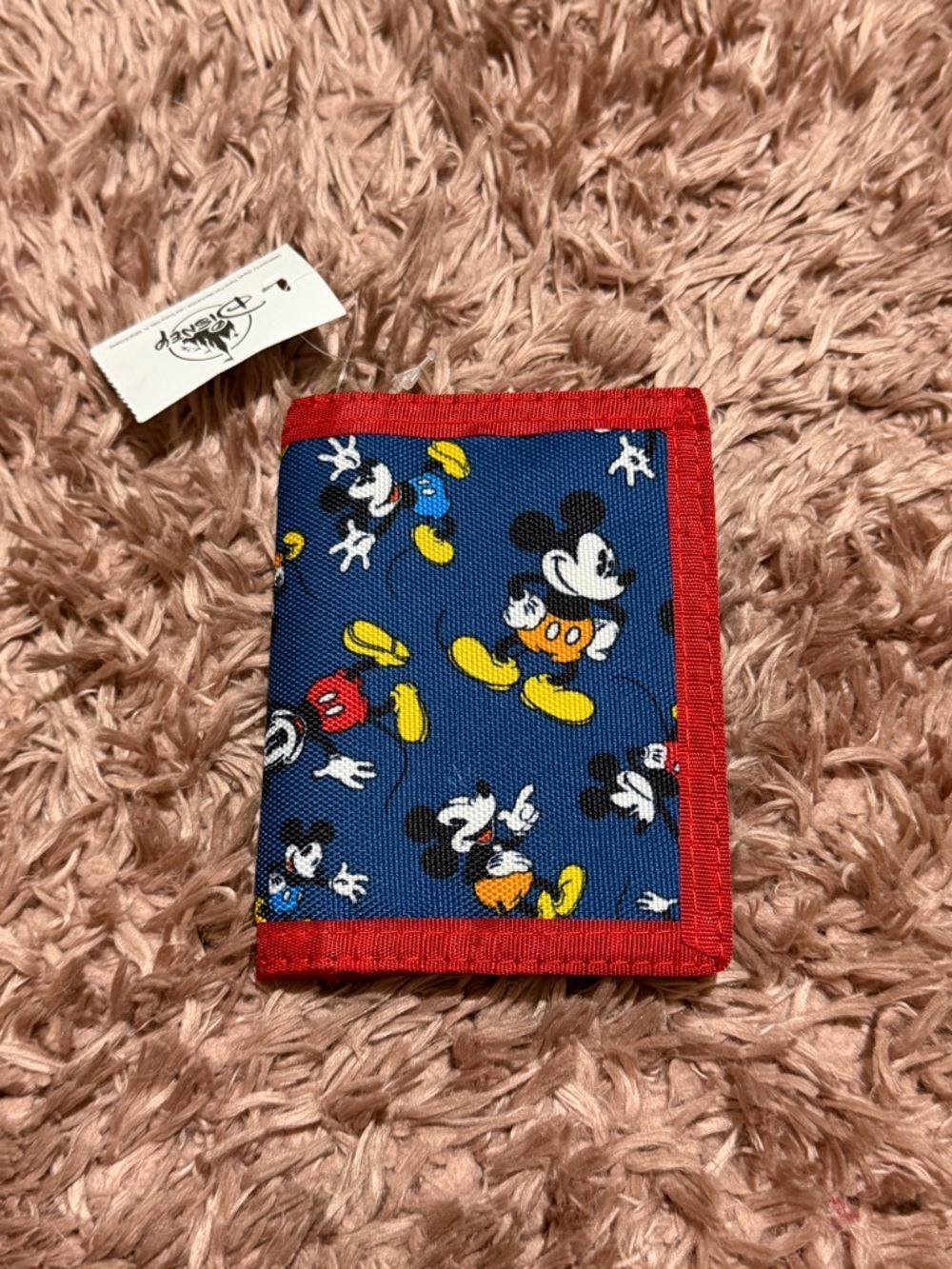 Disney Parks  Blue Mickey Mouse Card Wallet with Red Trim